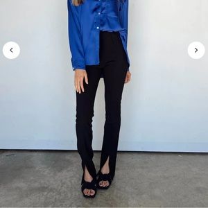 NWT Flare Black Skin Pants “Dahlia” from Vestique Boutique